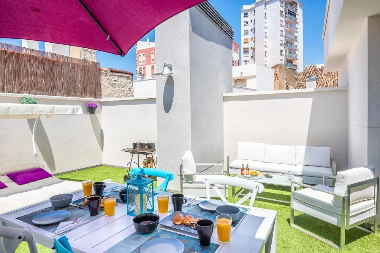 Atico Con Terraza Ac 1Hab En El Centro Y Piscina Comunitaria Lägenhet Málaga